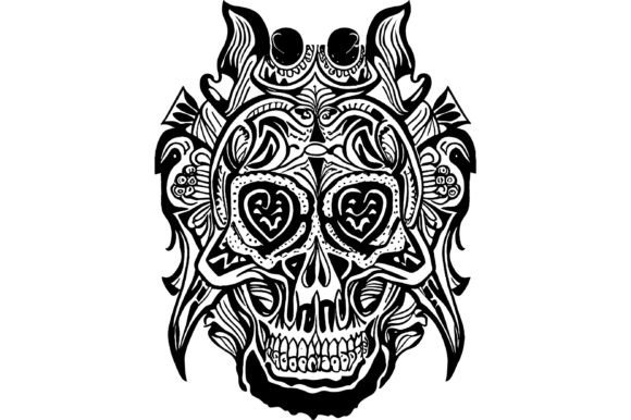 Download Demon Skull Line Art Tattoo Design - Tattoo design Collection