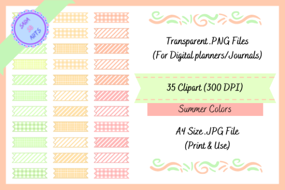 Download Cute Washi Tapes with Summer Colors - Cute washi Collection