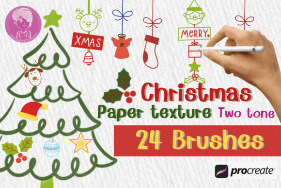 Download Christmas Paper Texture Brush Stamps - Premium Resources