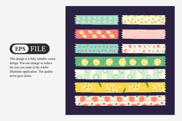 Download Cute Washi Tape Vector Illustration - Cute washi Collection