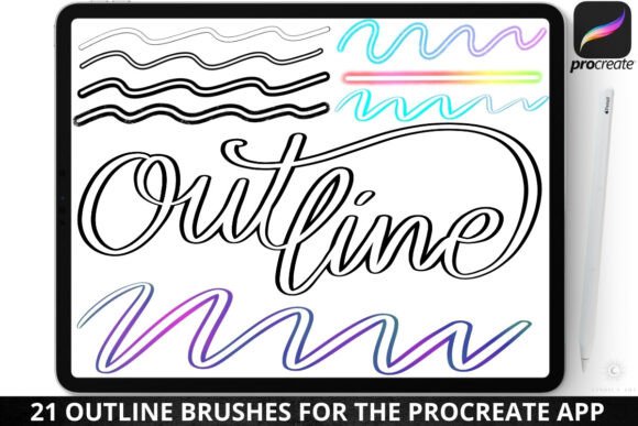 Download Procreate Outline Lettering Hollow Brush - Letter Collection