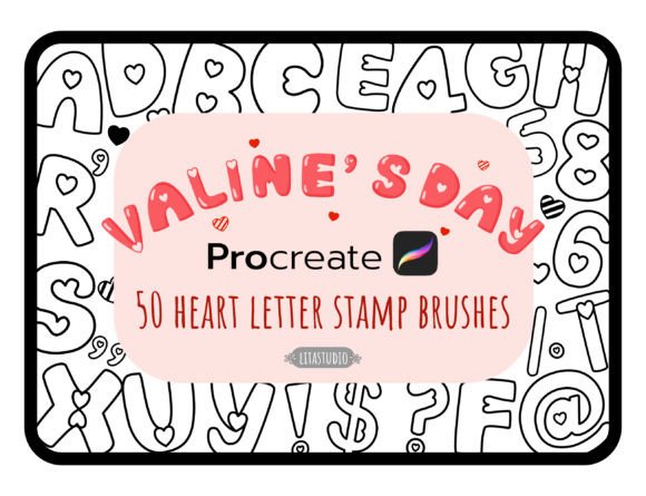 Download Valentine Heart ABC Letter Stamp Brushes - Letter Collection