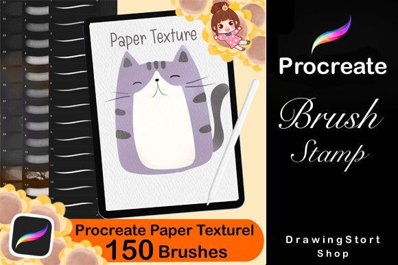 Download 150 Procreate Paper Texture Brushes - Texture brush Collection