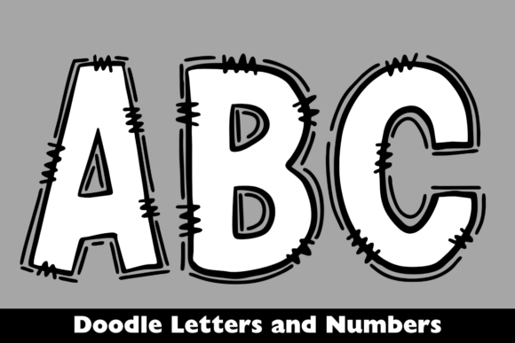 Download White Doodle Letters and Numbers - Letter Collection